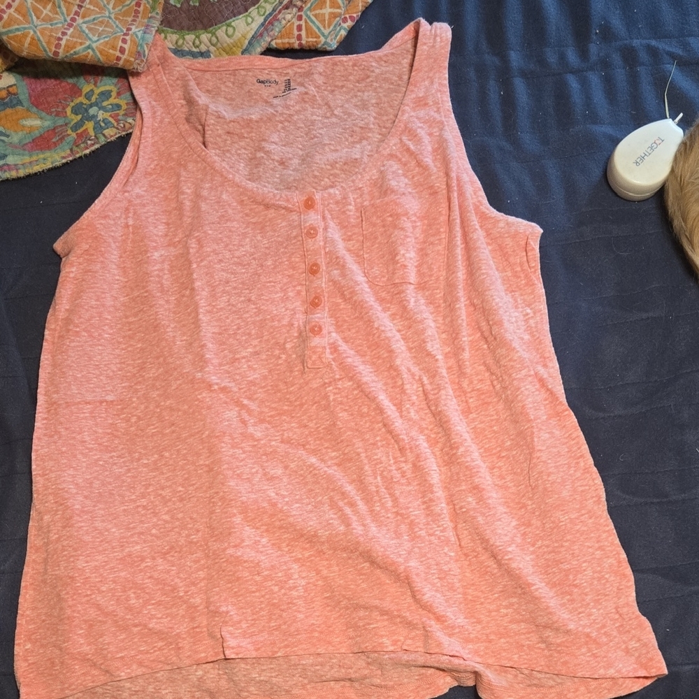 GAP Coral Button-Front Tank Top